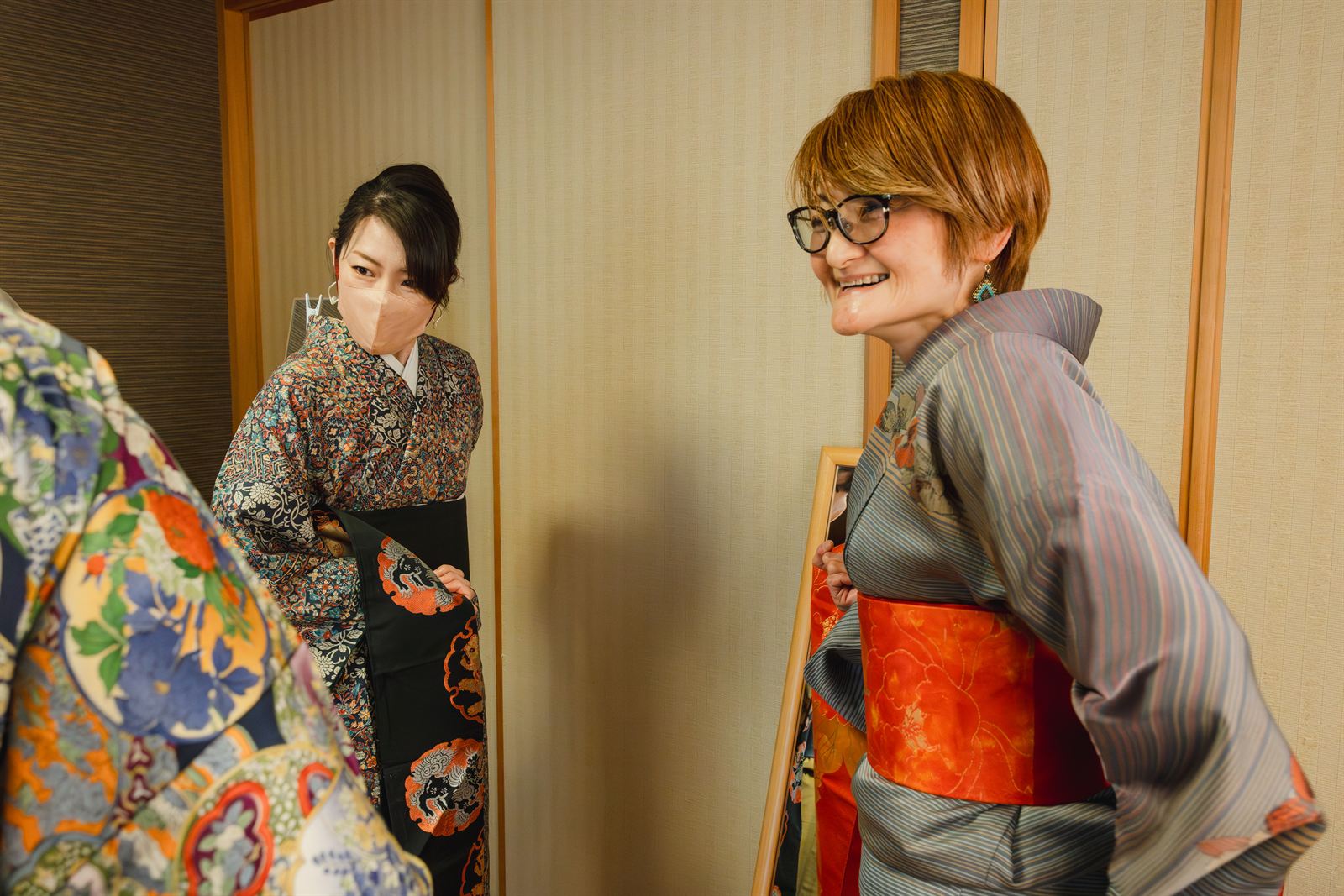 Family group in formal kimono